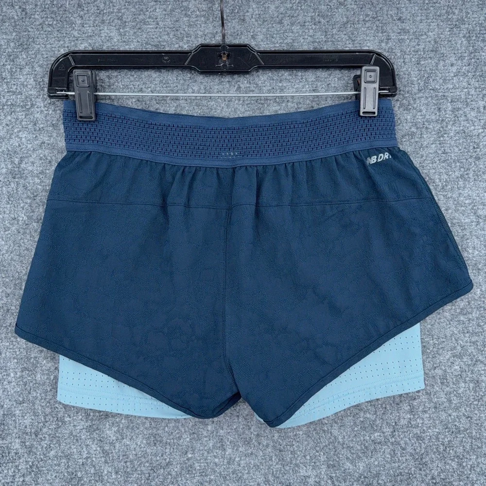 New Balance 2-in-1 Running Shorts Womens Small WS83262 Blue